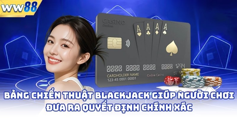 Bảng chiến thuật blackjack giúp người chơi đưa ra quyết định chính xác